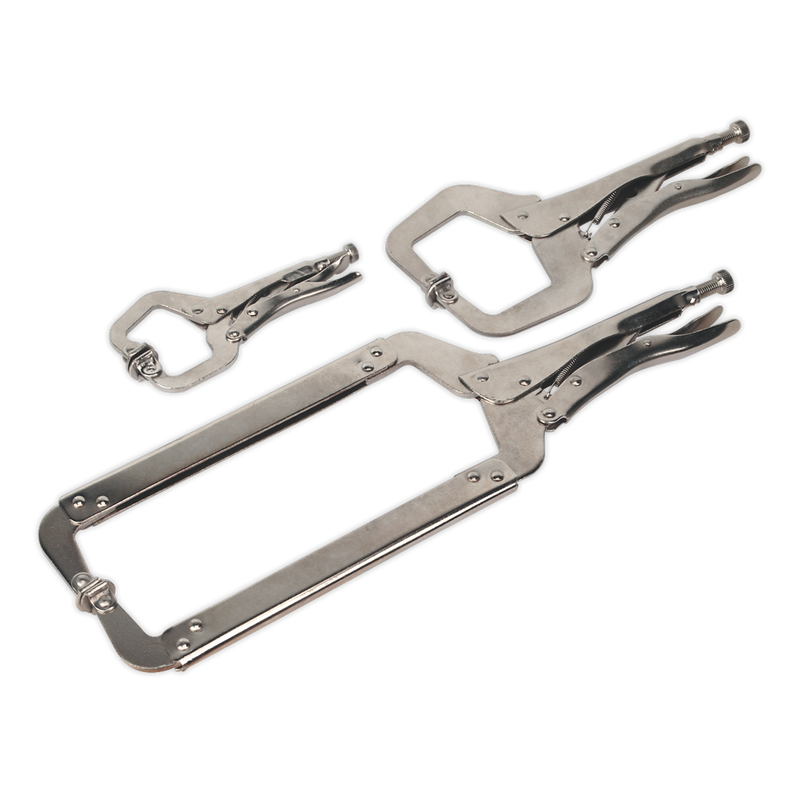 Sealey AK66 Premier Locking C-Clamp Set 3pc