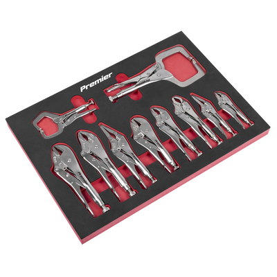 Sealey AK6802 Premier Locking Pliers Set with Tool Tray 10pc