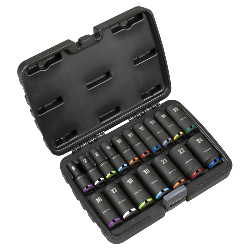 Sealey AK68219 Deep Impact Socket Set 3/8”Sq Drive 17pc