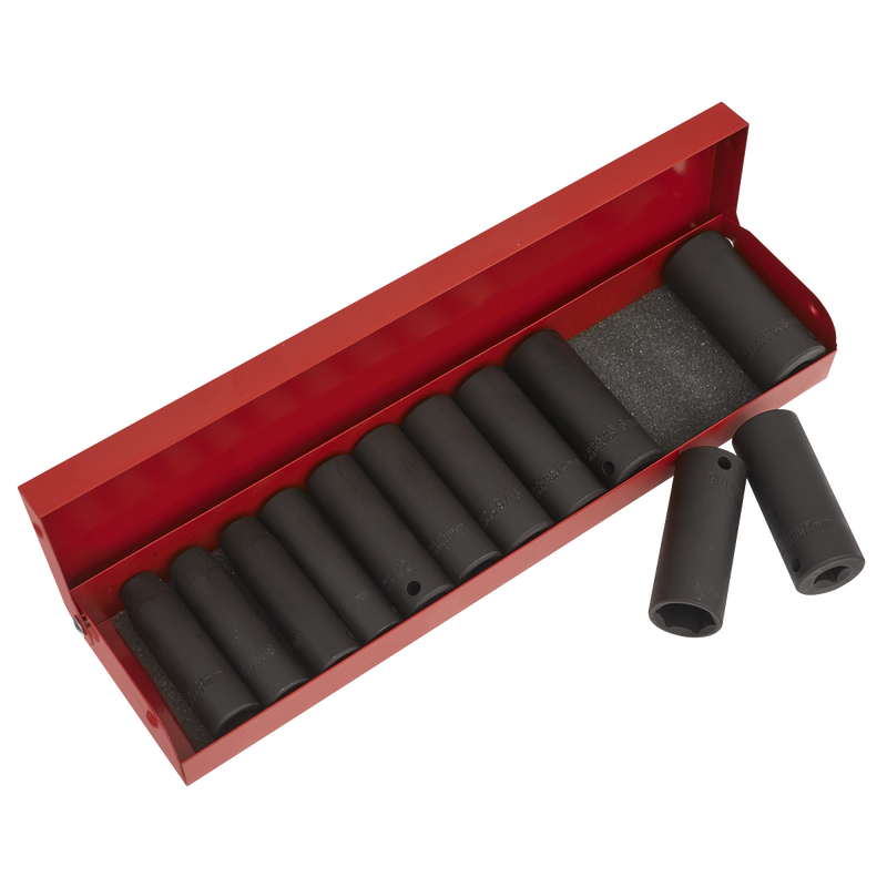 Sealey AK683 Premier Metric/Imperial Deep Impact Socket Set 3/8"Sq Drive 12pc