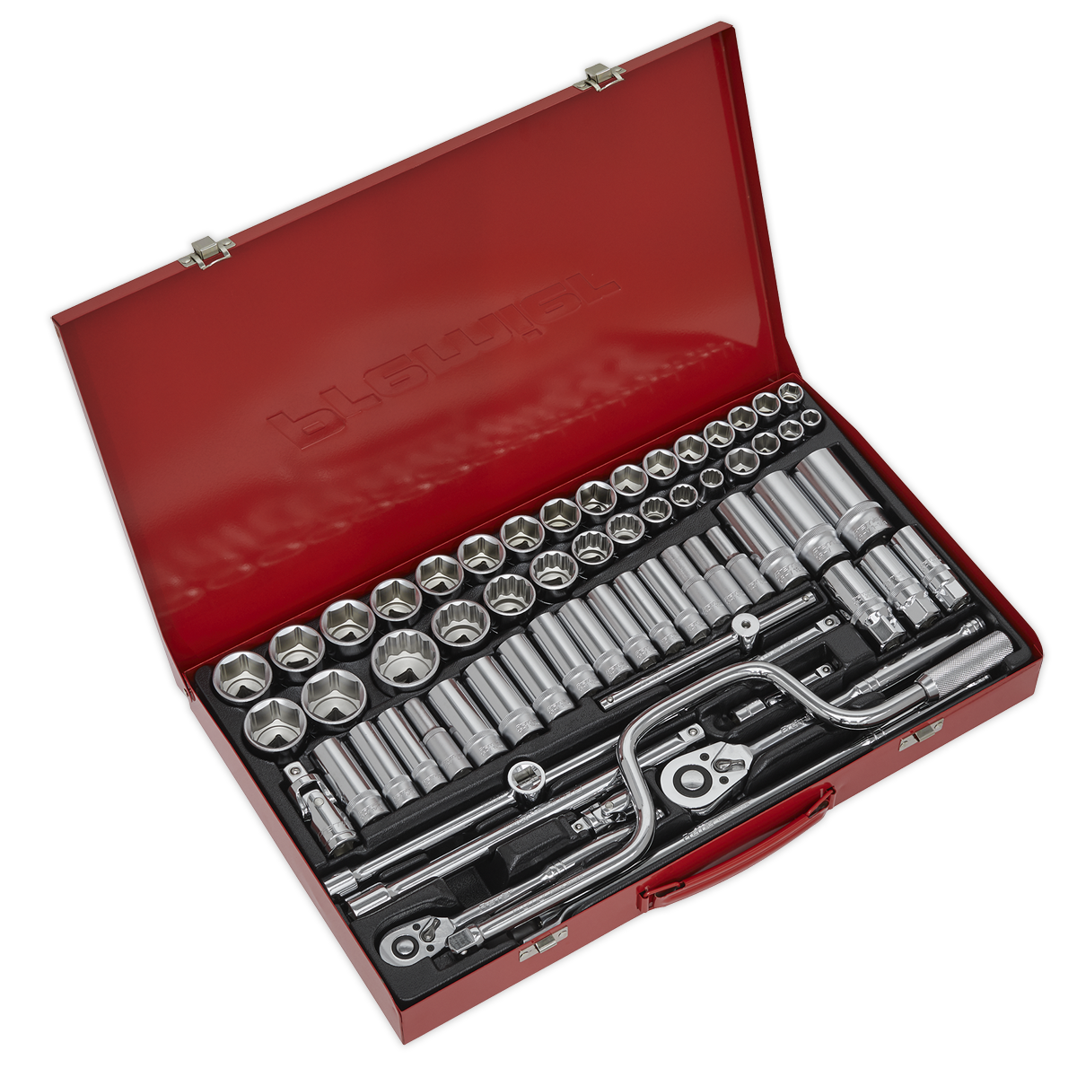 Sealey AK694 Premier Metric/Imperial/Whitworth Socket Set 3/8" & 1/2"Sq Drive 64pc