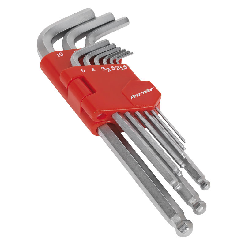 Sealey AK7139 Premier Long Ball-End Hex Key Set 9pc