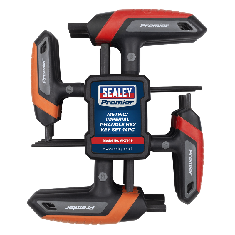 Sealey AK7149 Premier Metric/Imperial T-Handle Hex Key Set 14pc - additional view 2