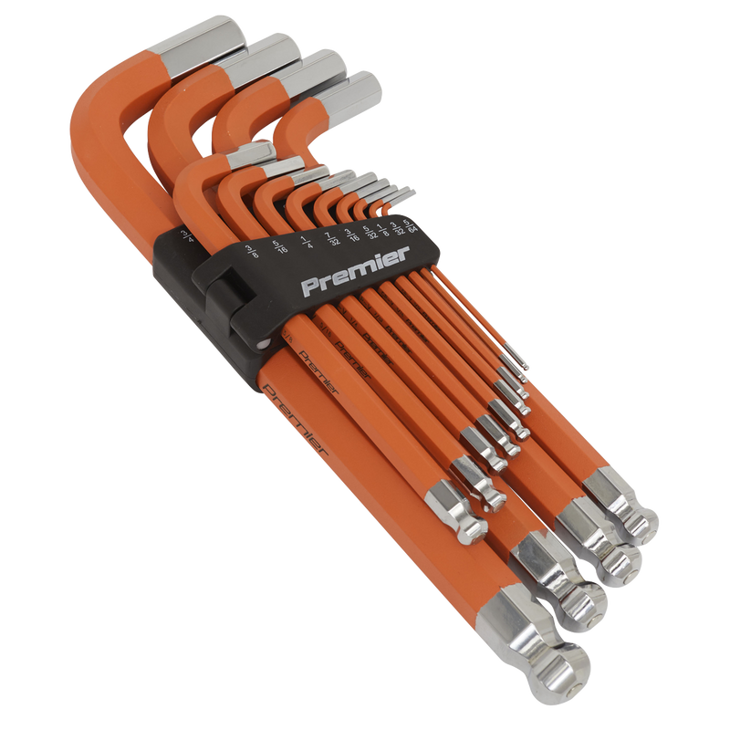 Sealey AK71870 Premier Imperial Jumbo Anti-Slip Ball-End Hex Key Set 13pc