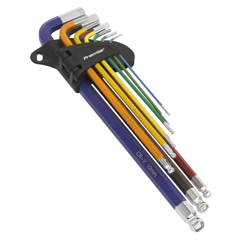 Sealey AK7191 Premier Extra-Long Ball-End Hex Key Set 9pc