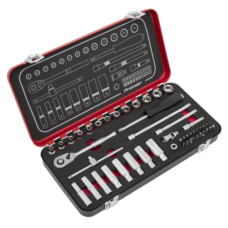 Sealey AK7920 Premier Platinum Socket Set 1/4"Sq Drive 49pc