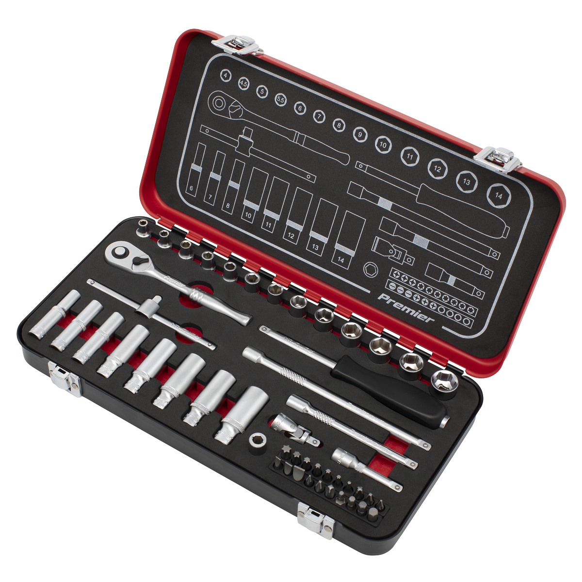 Sealey AK7920 Premier Platinum Socket Set 1/4"Sq Drive 49pc - additional view 2