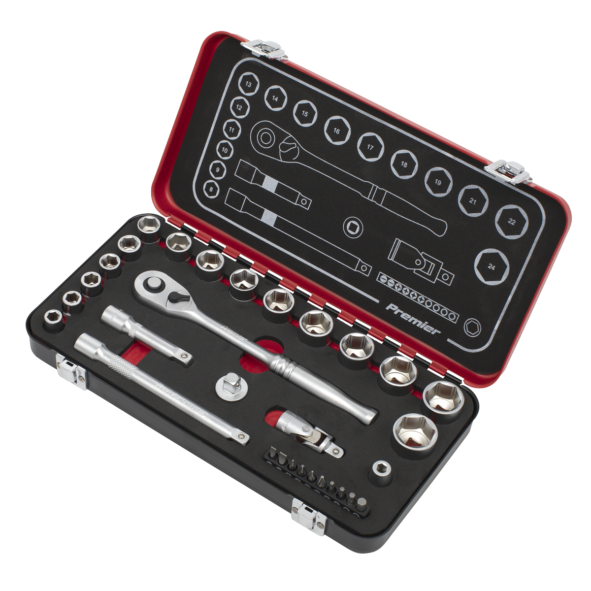 Sealey AK7921 Premier Platinum Socket Set 3/8"Sq Drive 31pc - additional view 2