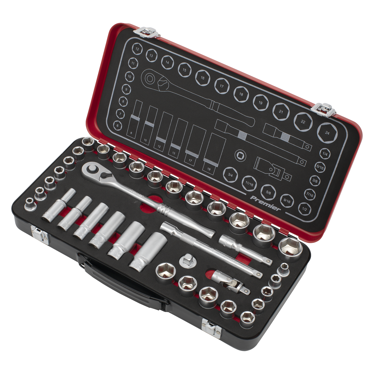 Sealey AK7923 Premier Platinum Metric/Imperial Socket Set 3/8"Sq Drive 37pc - additional view 3