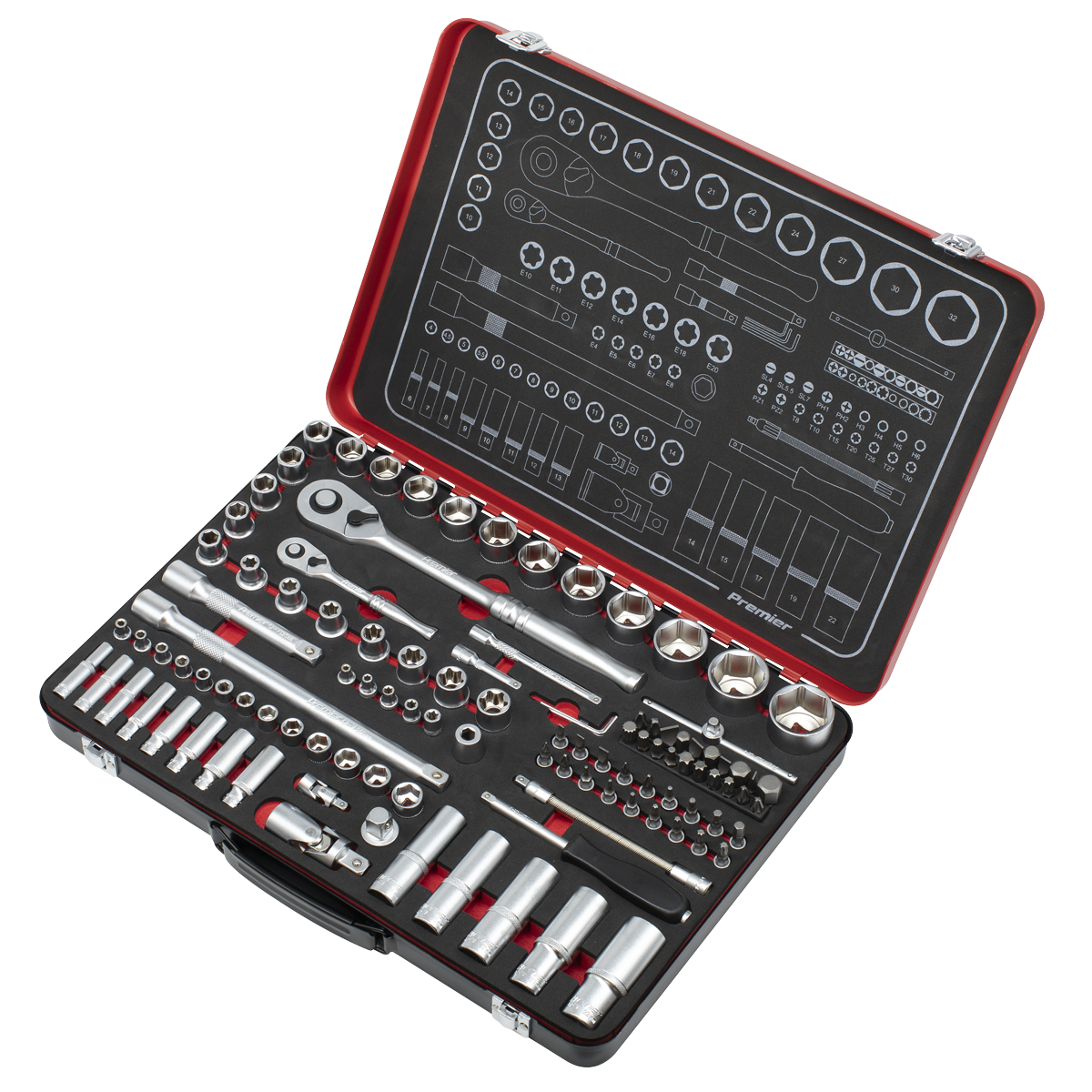 Sealey AK7926 Premier Platinum Socket Set 1/4" & 1/2"Sq Drive 108pc - additional view 3