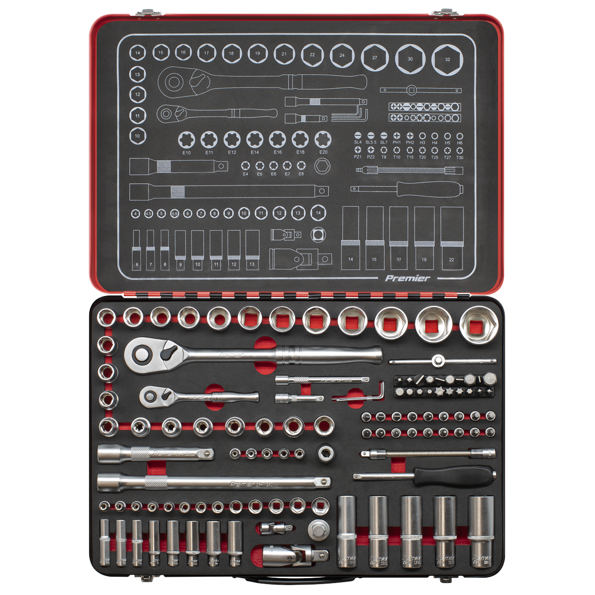 Sealey AK7926 Premier Platinum Socket Set 1/4" & 1/2"Sq Drive 108pc - additional view 4