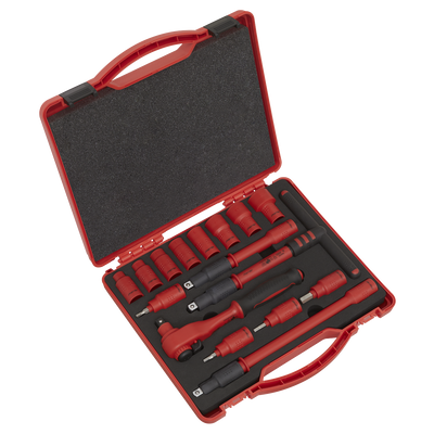 Sealey AK7940 Premier Insulated Socket Set 3/8"Sq Drive 16pc - VDE Approved