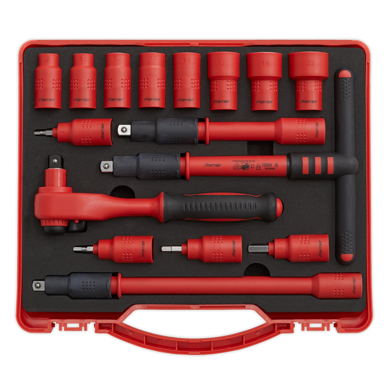 Sealey AK7940 Premier Insulated Socket Set 3/8"Sq Drive 16pc - VDE Approved - additional view 2