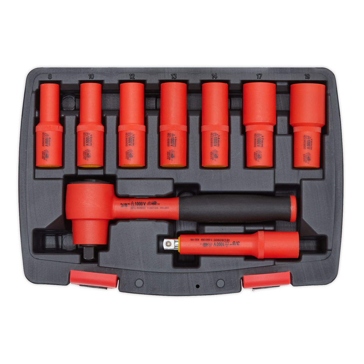 Sealey AK7942 Premier Insulated Socket Set 3/8"Sq Drive 9pc - VDE Approved - additional view 2
