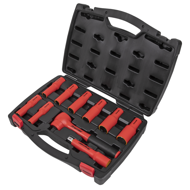 Sealey AK7943 Premier Insulated Socket Set 1/2"Sq Drive 10pc - VDE Approved