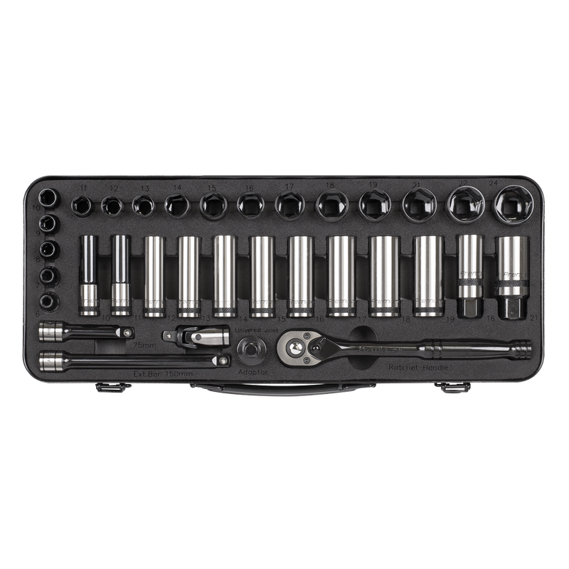 Sealey AK7971 Premier Black Socket Set 3/8"Sq Drive 34pc - additional view 4