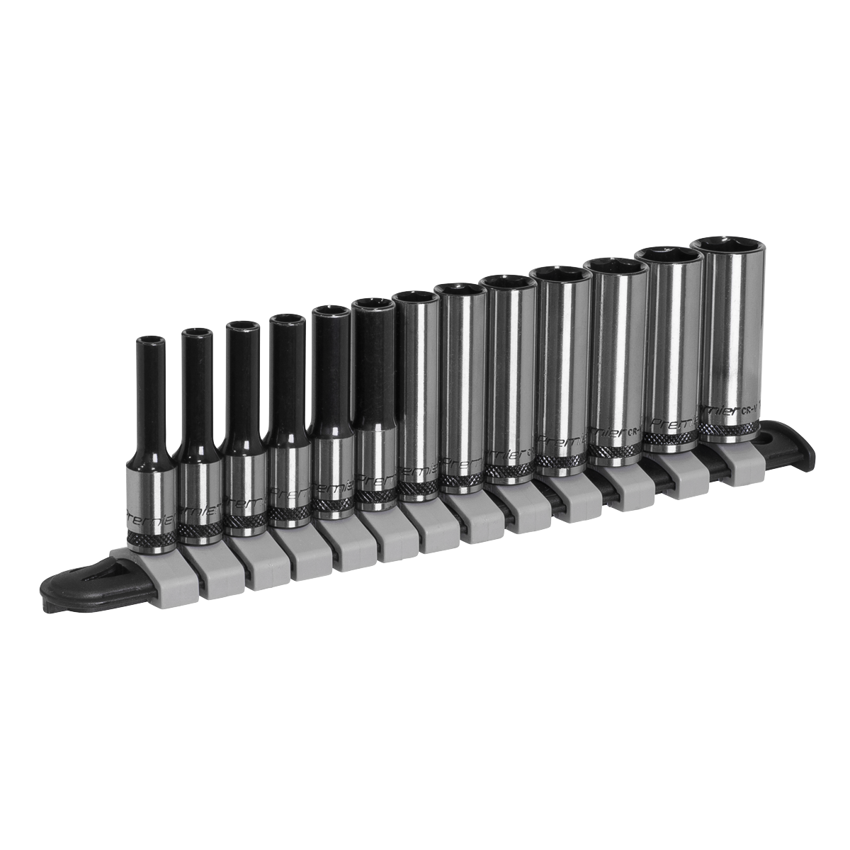 Sealey AK7991 Premier Black Deep Socket Set 1/4"Sq Drive 13pc