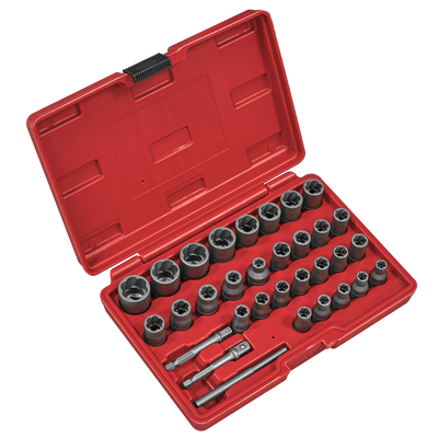 Sealey AK8132 Slim Design Bolt & Nut Extractor Set 32pc