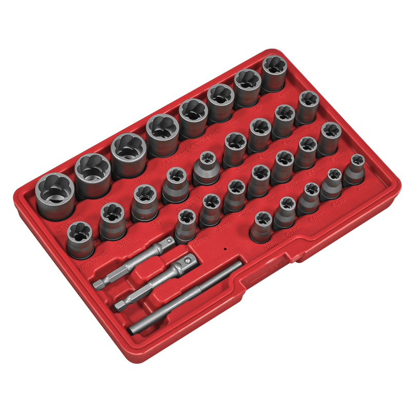 Sealey AK8132 Slim Design Bolt & Nut Extractor Set 32pc - additional view 7