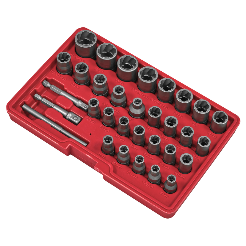 Sealey AK8132 Slim Design Bolt & Nut Extractor Set 32pc - additional view 8