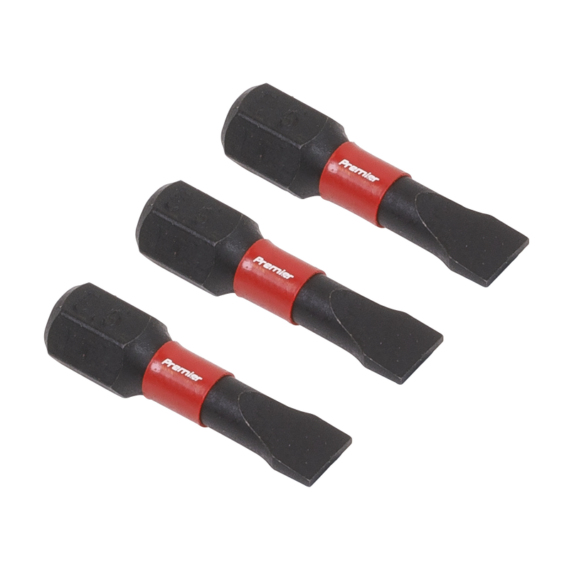 Sealey AK8202 Premier Slotted Impact Power Tool Bits 5.5 x 25mm 3pc