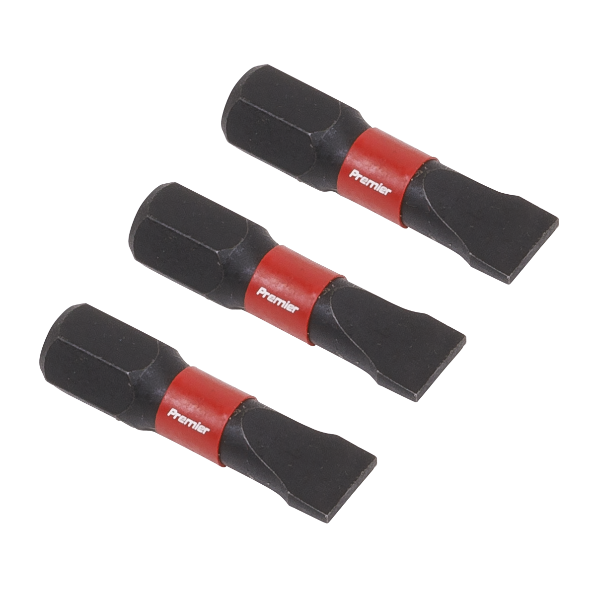 Sealey AK8203 Premier Slotted Impact Power Tool Bits 6.5 x 25mm 3pc