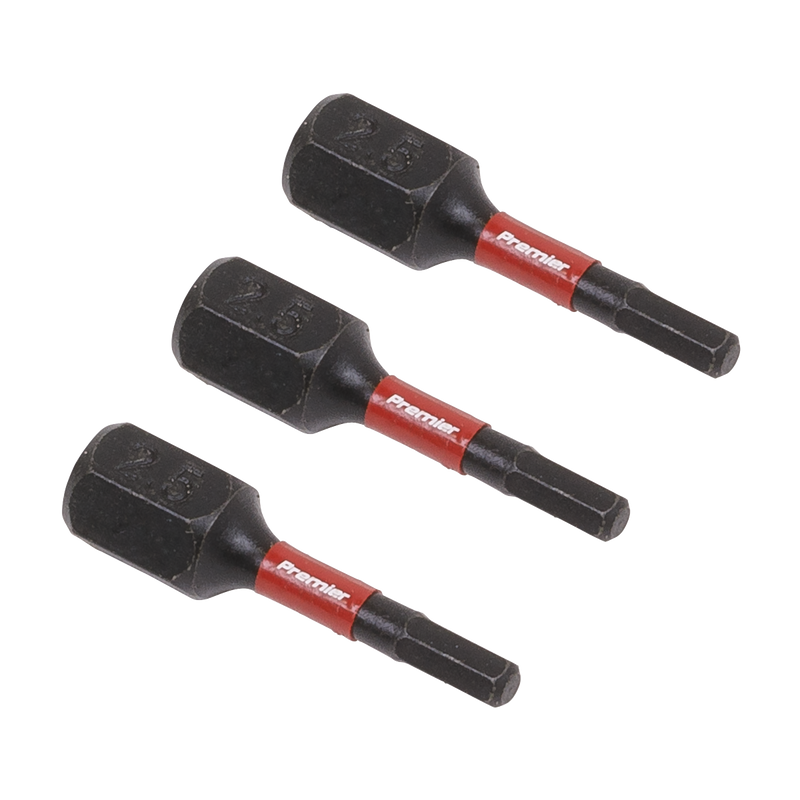 Sealey AK8210 Premier Hex Impact Power Tool Bits 2.5 x 25mm 3pc