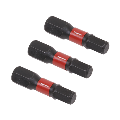 Sealey AK8213 Premier Hex Impact Power Tool Bits 5 x 25mm 3pc