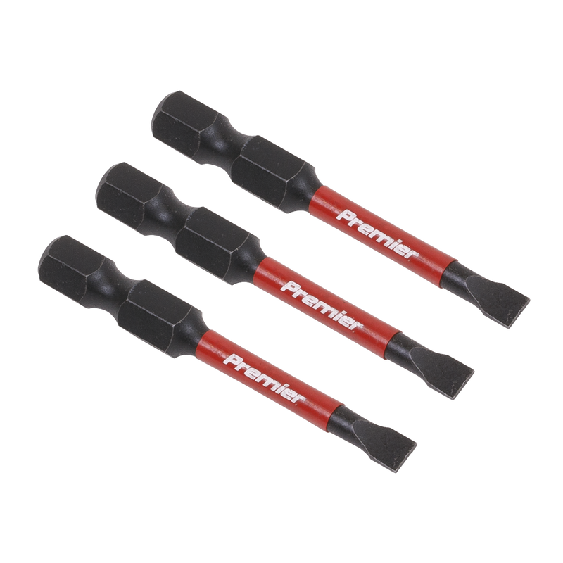 Sealey AK8226 Premier Slotted Impact Power Tool Bits 4.5 x 50mm 3pc