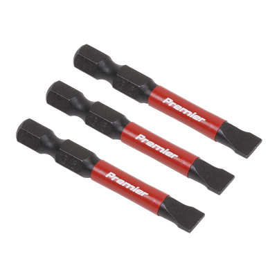 Sealey AK8228 Premier Slotted Impact Power Tool Bits 6.5 x 50mm 3pc