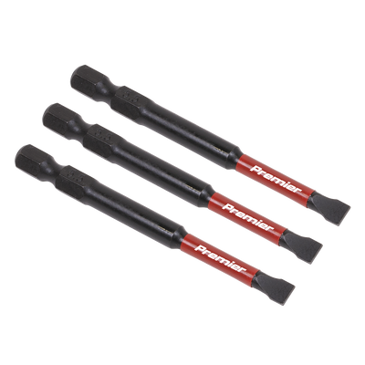 Sealey AK8252 Premier Slotted Impact Power Tool Bits 5.5 x 75mm 3pc