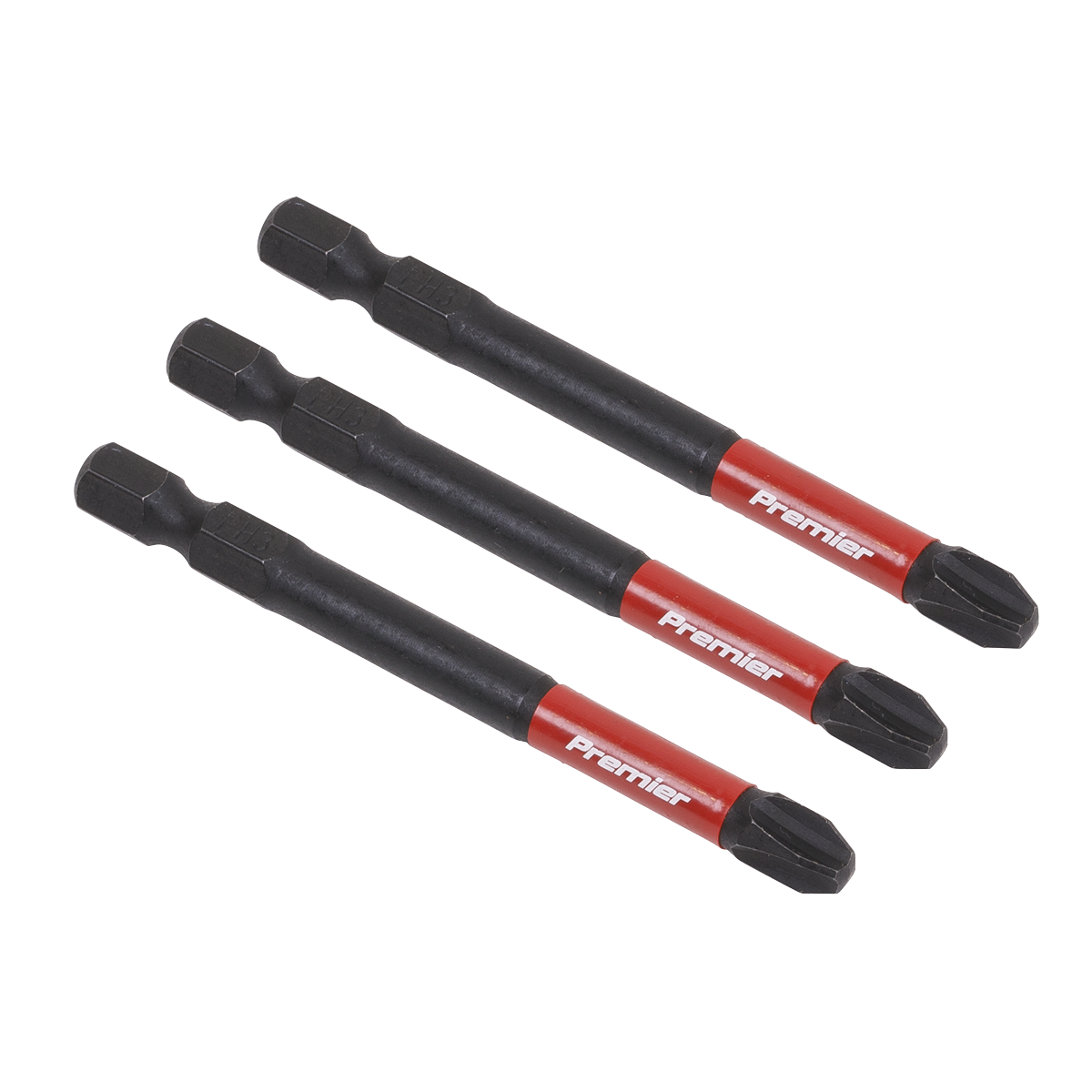 Sealey AK8256 Premier Phillips Impact Power Tool Bits #3 x 75mm 3pc