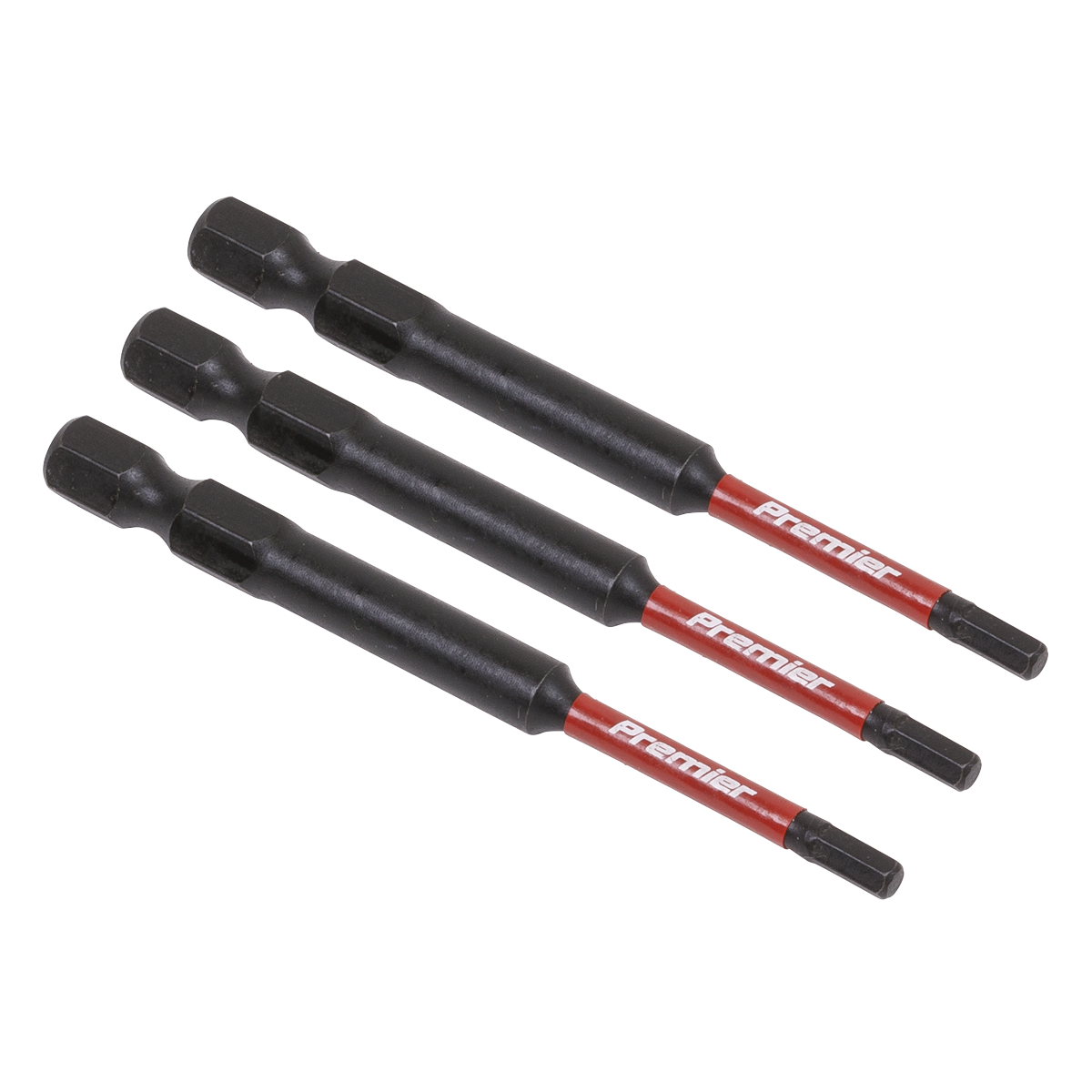 Sealey AK8261 Premier Hex Impact Power Tool Bits 3 x 75mm 3pc