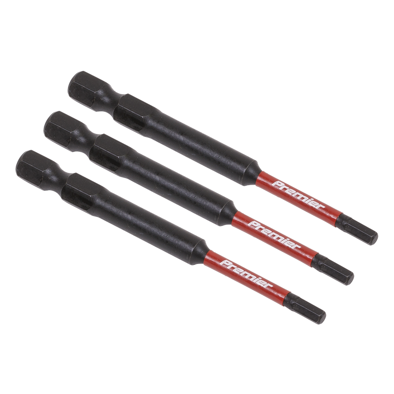 Sealey AK8261 Premier Hex Impact Power Tool Bits 3 x 75mm 3pc