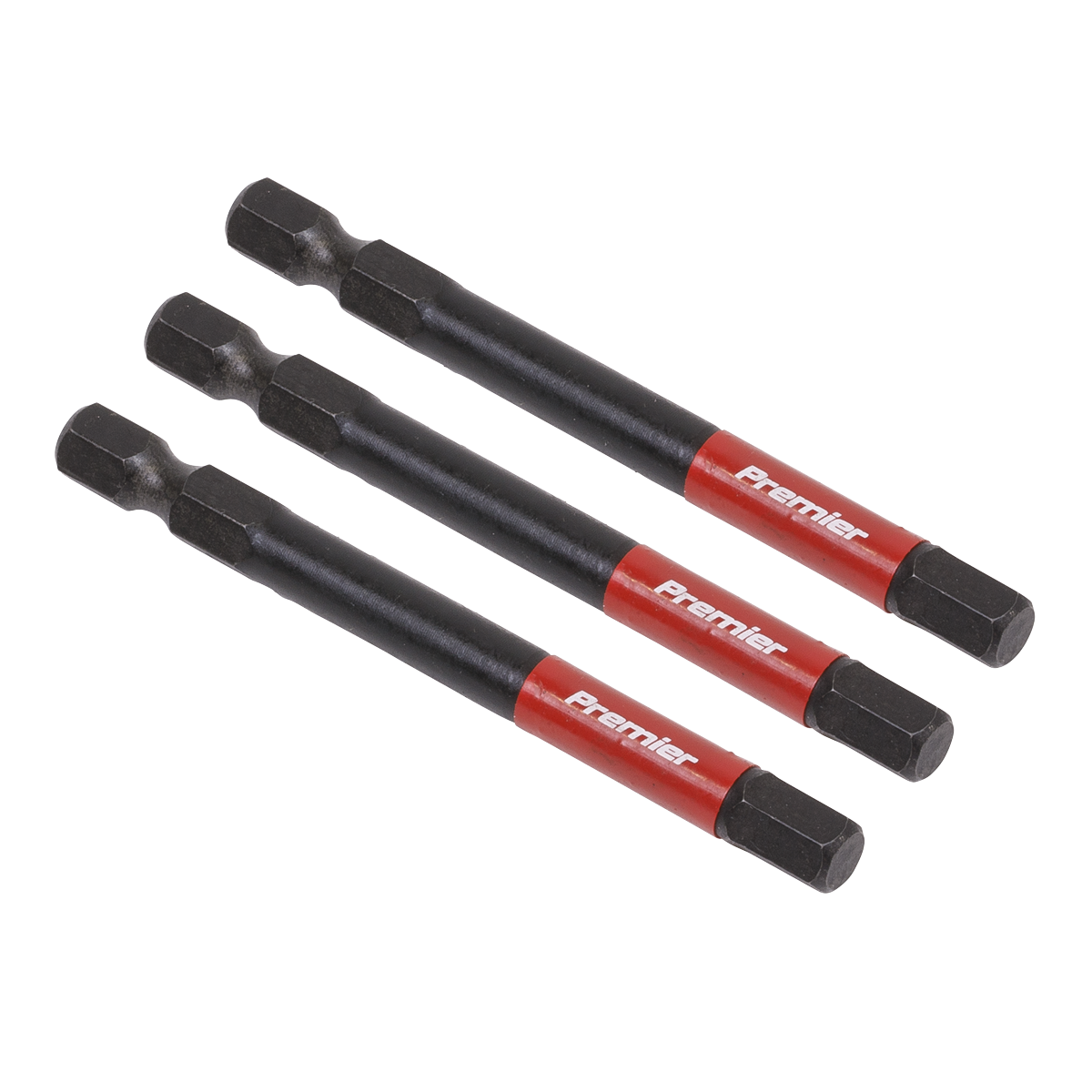 Sealey AK8264 Premier Hex Impact Power Tool Bits 6 x 75mm 3pc