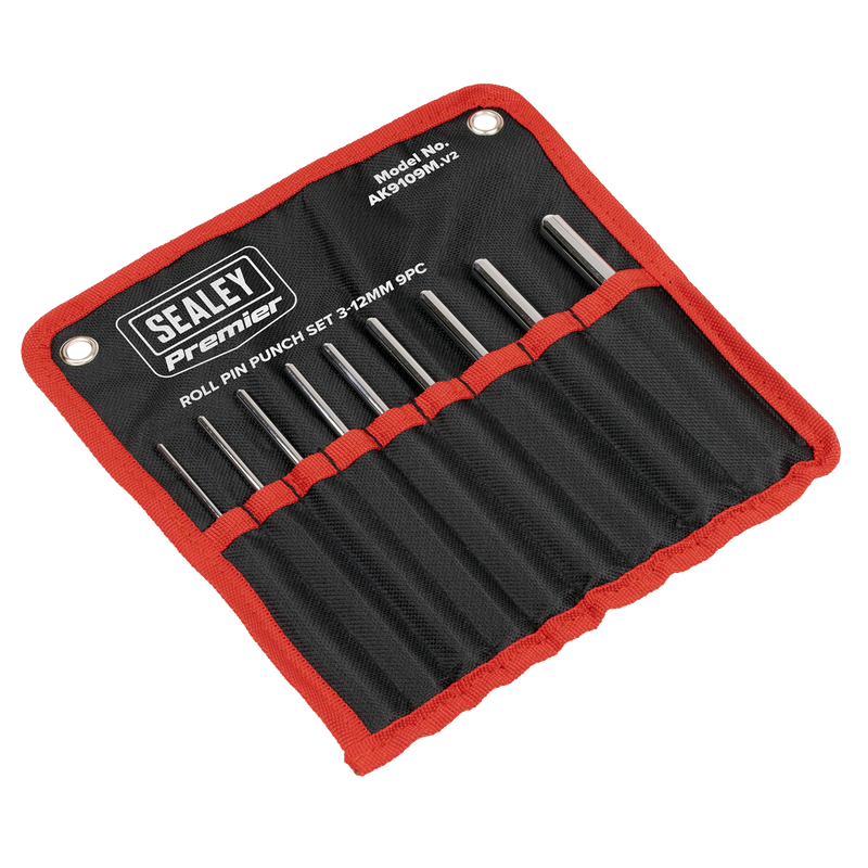 Sealey AK9109M Premier Roll Pin Punch Set 3-12mm 9pc
