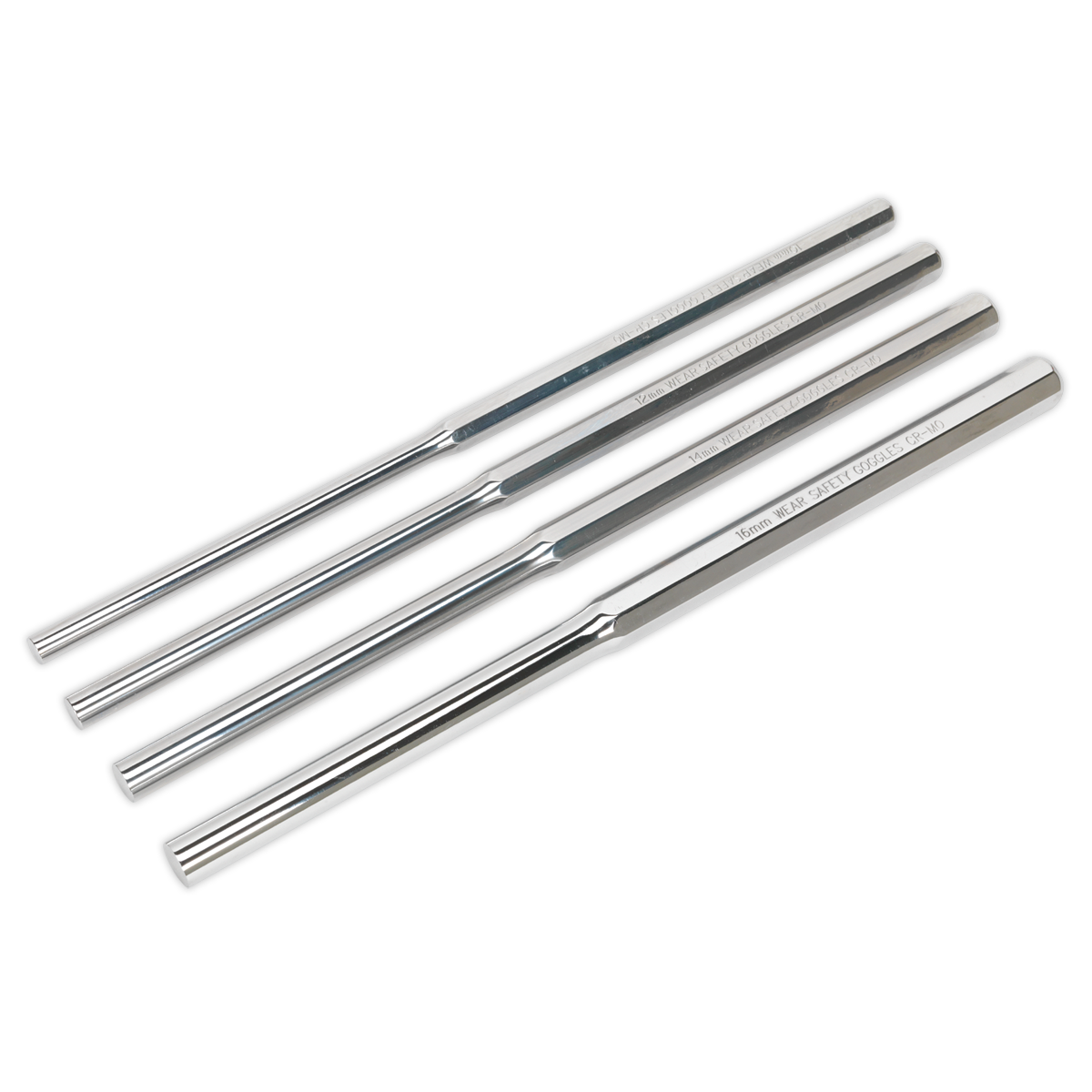 Sealey AK9147 Premier Extra-Long Parallel Pin Punch Set 4pc