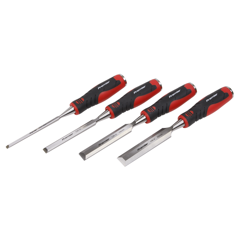 Sealey AK9239 Premier Hammer-Thru Wood Chisel 4pc Set - additional view 2