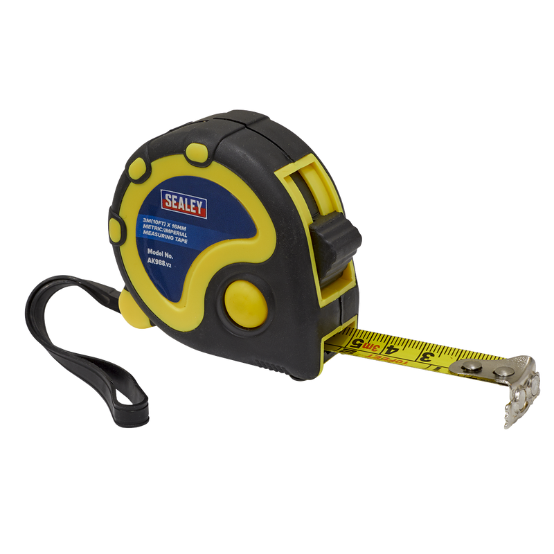 Sealey AK988 Metric/Imperial Rubber Tape Measure 3m(10ft) x 16mm