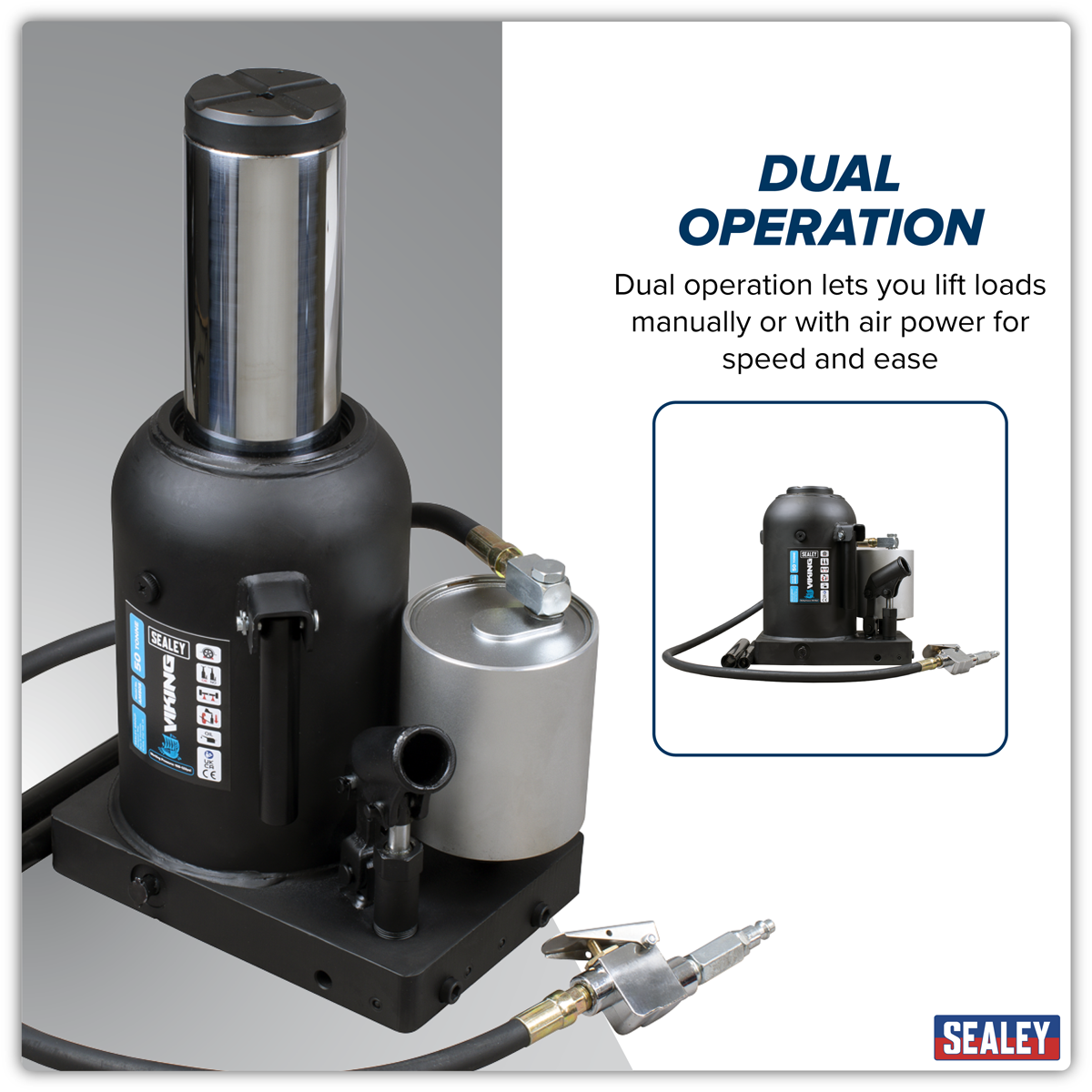 Sealey AM50S Viking Manual/Air Hydraulic Bottle Jack 50 Tonne - additional view 4