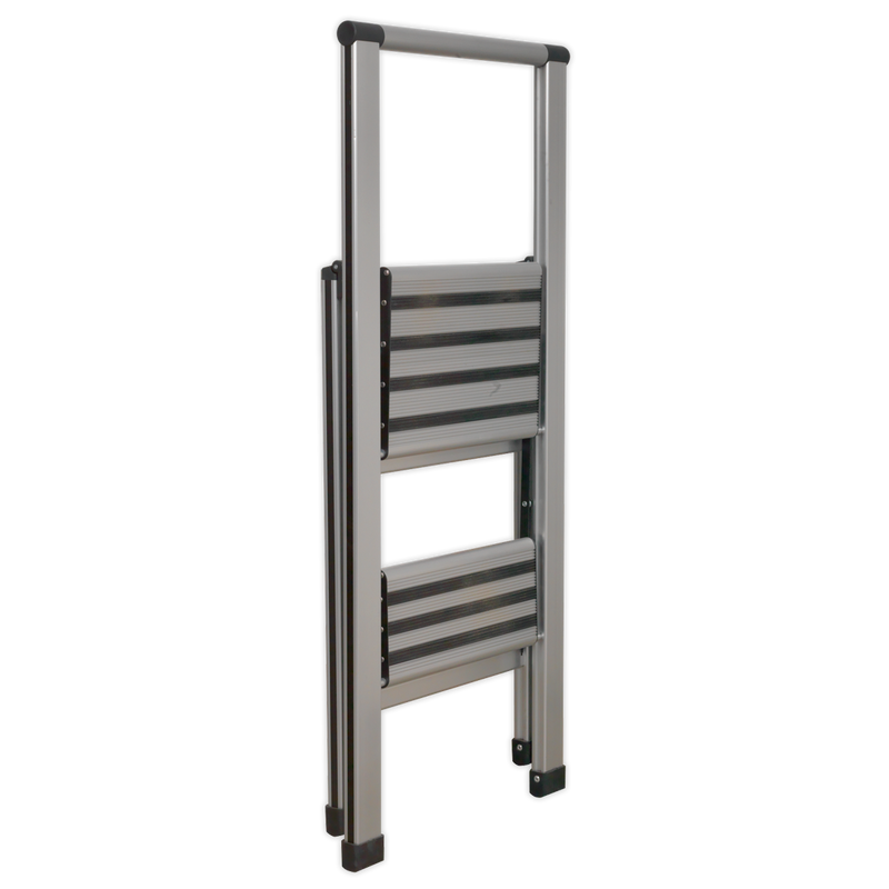 Sealey APSL2 Professional Folding Step Ladder 2-Step Aluminium 150kg Capacity - additional view 3