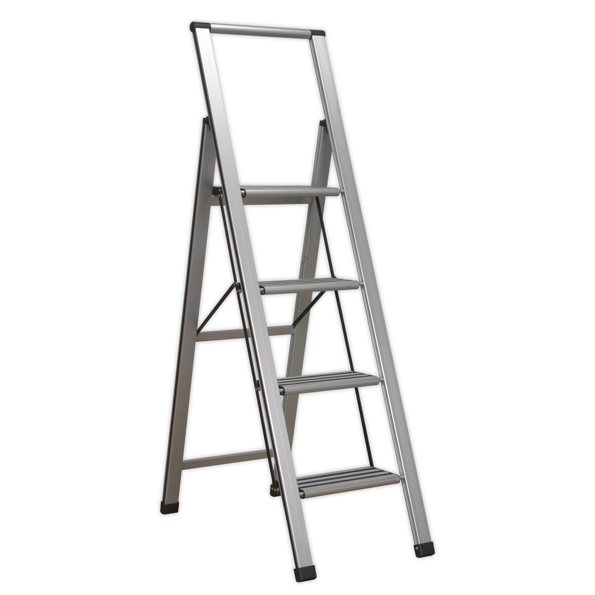 Sealey APSL4 Aluminium Professional Folding Step Ladder 4-Step 150kg Capacity - EN 1483