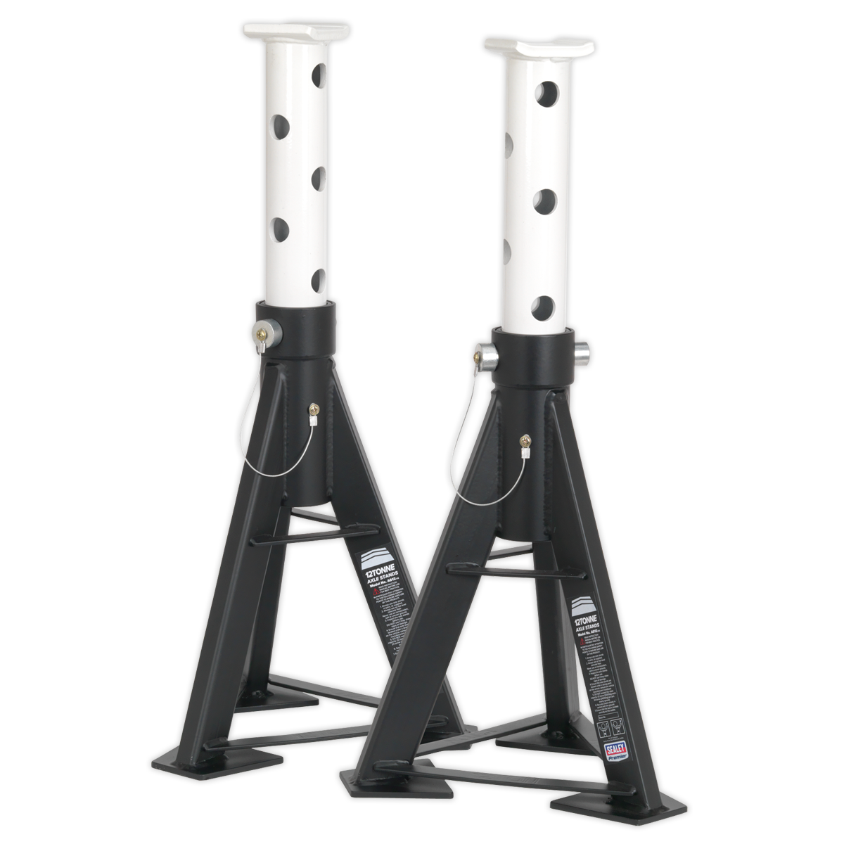 Sealey AS12 Premier Axle Stands (Pair) 12 Tonne Capacity per Stand High Level - additional view 2