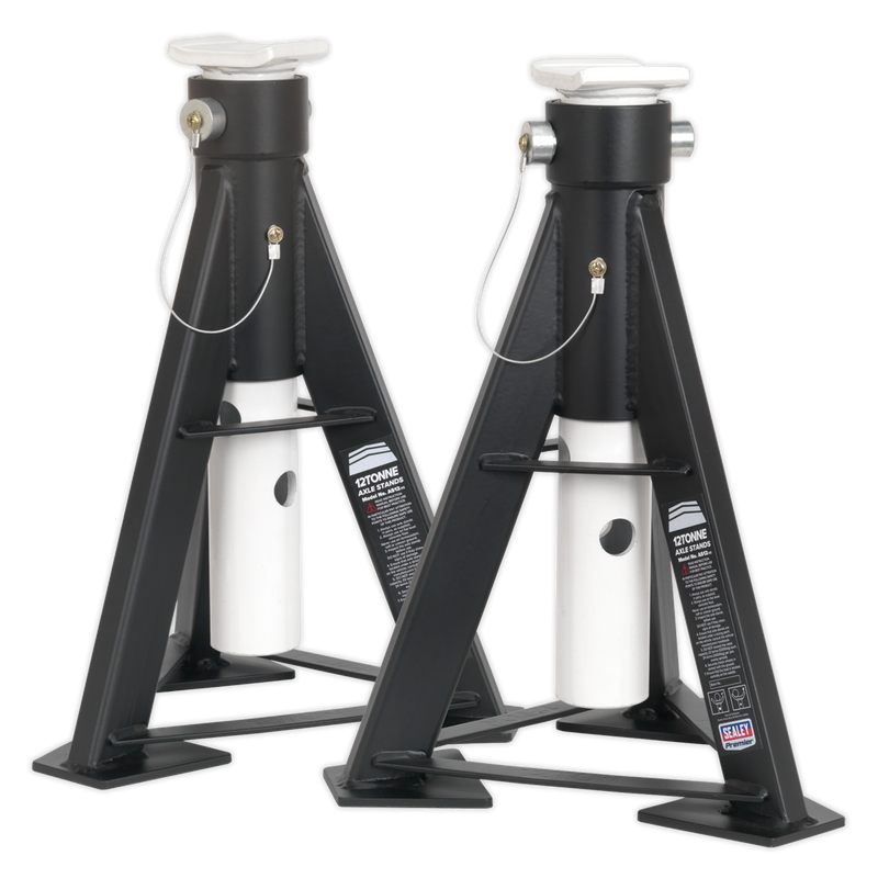 Sealey AS12 Premier Axle Stands (Pair) 12 Tonne Capacity per Stand High Level - additional view 3