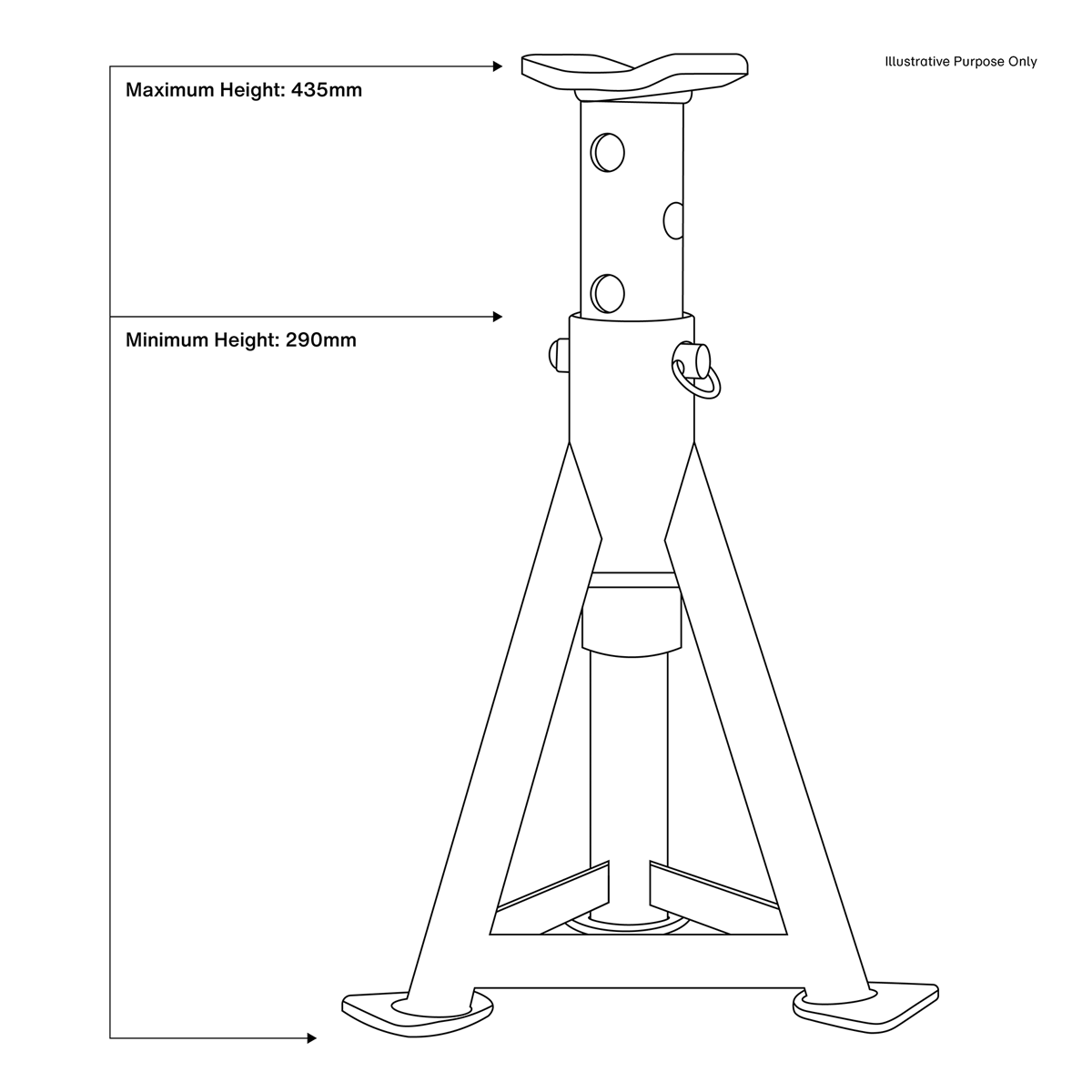 Sealey AS3Y Premier Axle Stands (Pair) 3 Tonne Capacity per Stand - Yellow - additional view 7