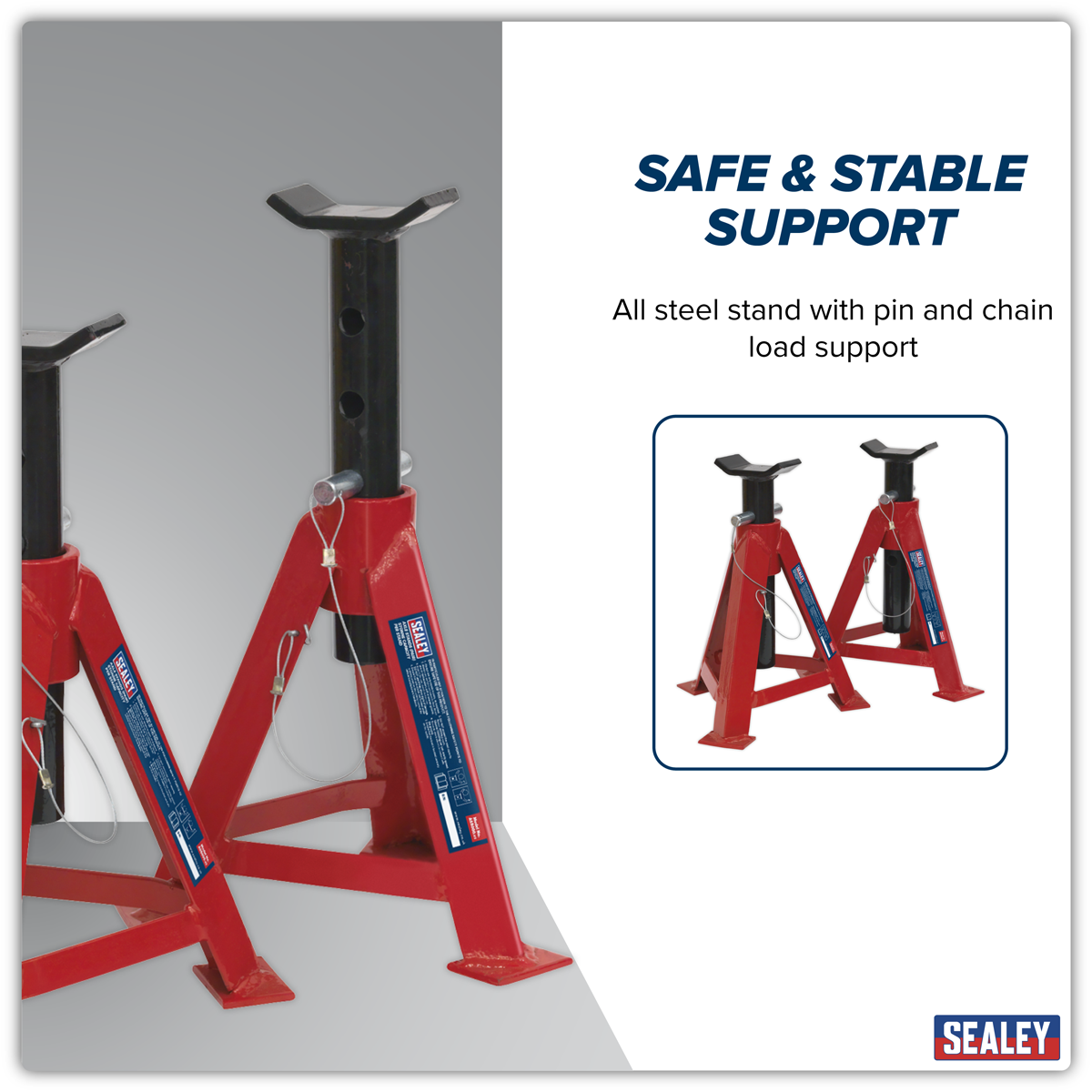 Sealey AS5000 Axle Stands (Pair) 5 Tonne Capacity per Stand - additional view 7
