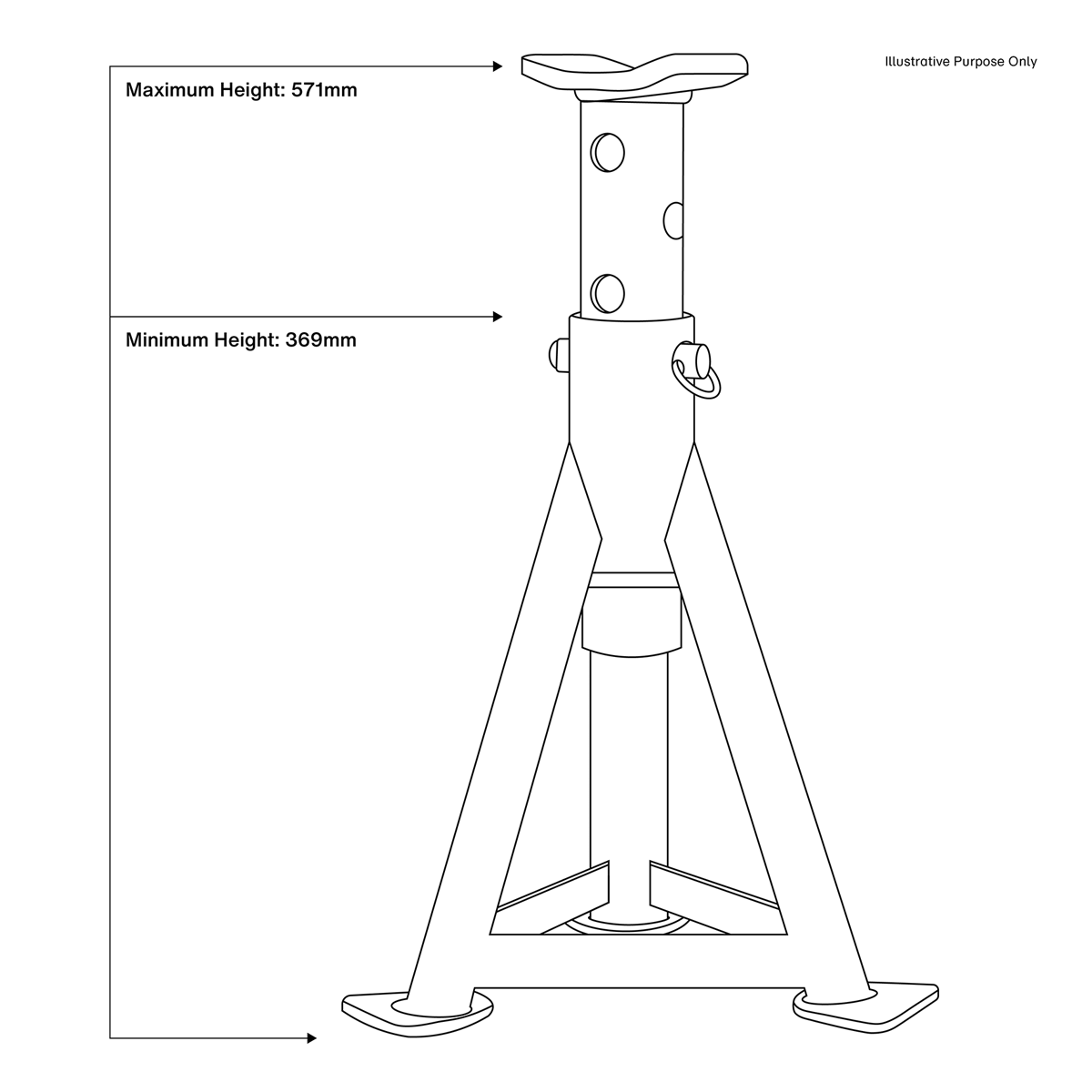 Sealey AS6Y Premier Axle Stands (Pair) 6 Tonne Capacity per Stand - Yellow - additional view 6