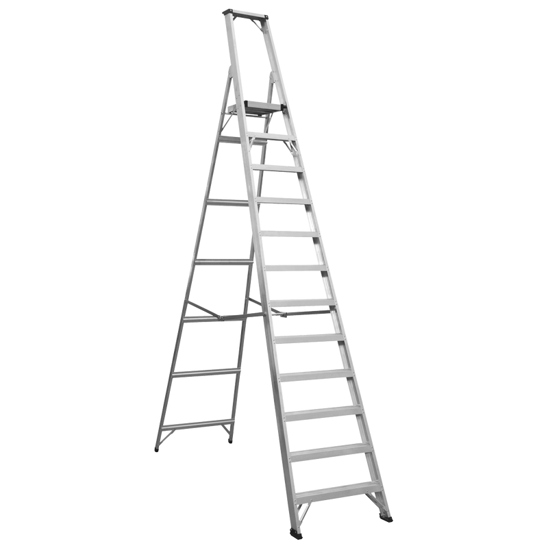 Sealey AXL12 Industrial Step Ladder 12-Tread Aluminium - BS EN 131
