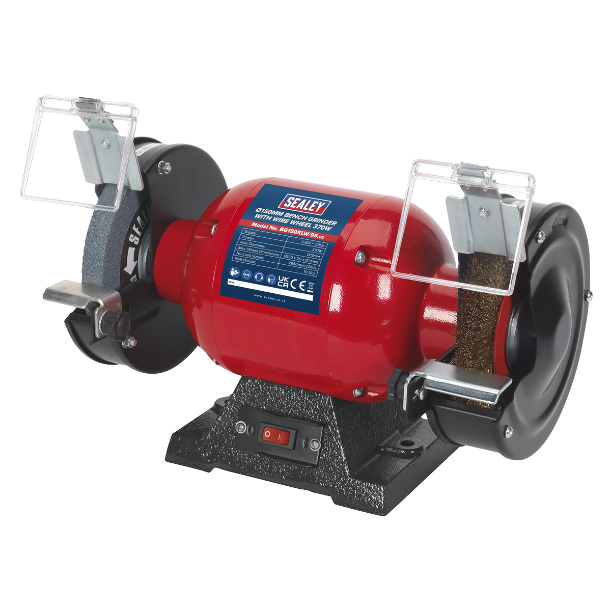 Sealey BG150XLW/98 Bench Grinder 150mm with Wire Wheel 370W/230V - additional view 6