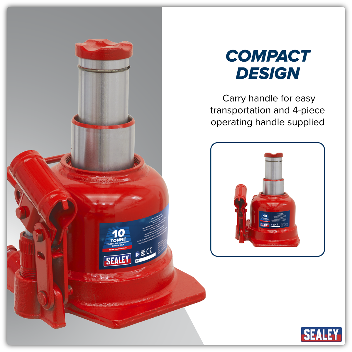 Sealey BJ10LE Low Profile Telescopic Bottle Jack 10 Tonne - additional view 4